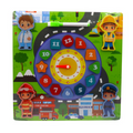 Montessori Police Wooden Clock Puzzle 5-in-1 with Whiteboard – Kids Learning Toy