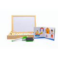 Kids 4-in-1 Magnetic Math & Drawing Montessori Wooden Case – Cartoon Theme