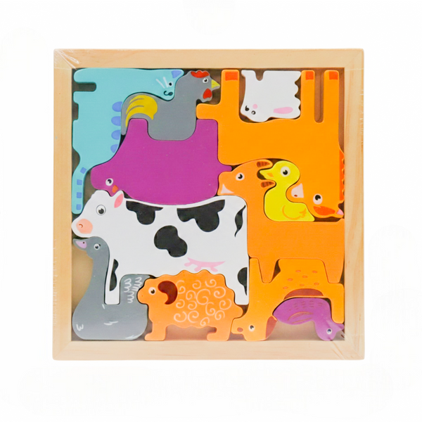 3D Wooden Animals Jigsaw Puzzle | Montessori Learning Toy