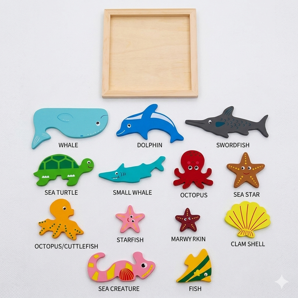 3D Wooden Ocean Puzzle | Montessori Learning Toy