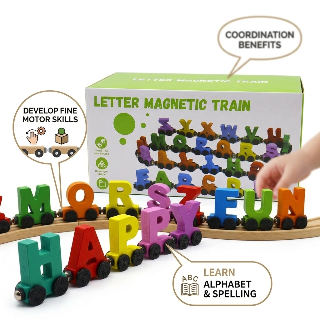 Magnet ABC Letter Train – Multi-Color | Kids Educational Toy for Learning Alphabets